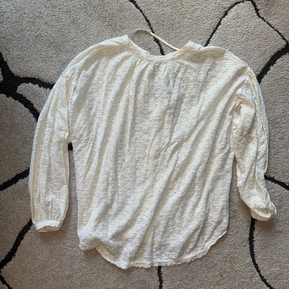 Free People White Eyelet Blouse - Picture 5 of 6